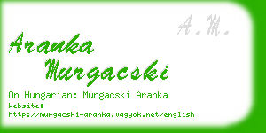 aranka murgacski business card